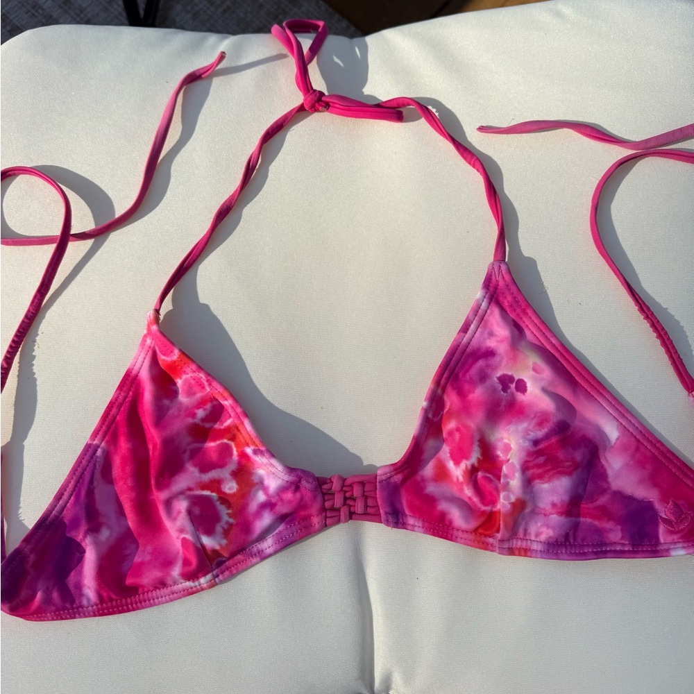 Pink Tie-Dye tie Bikini Top